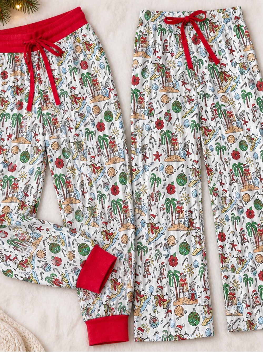 Tuck & Char Co. Jolly Waves Adult Pj pants size Medium coastal holiday unisex
